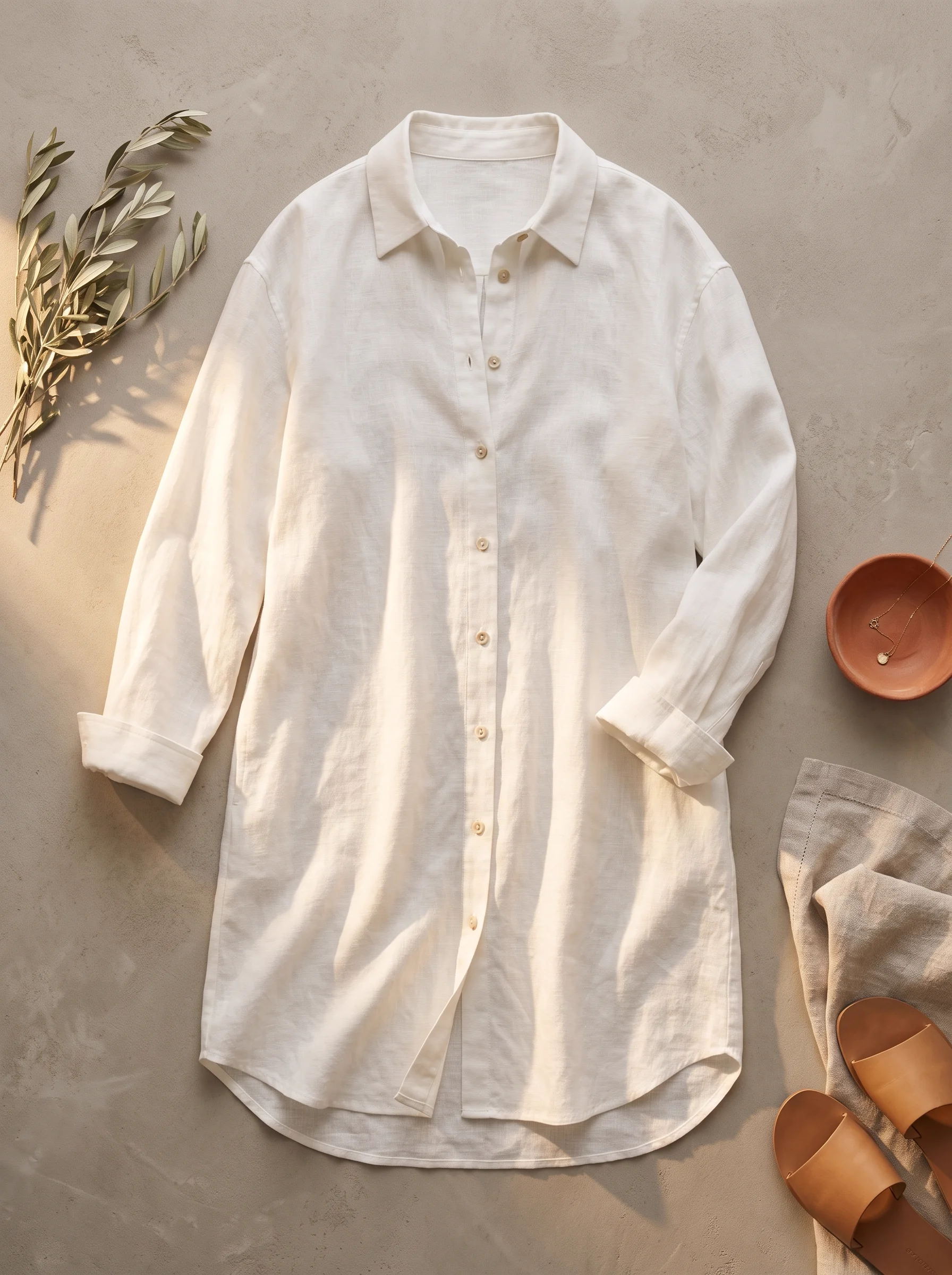Oversized Linen Shirt Dress